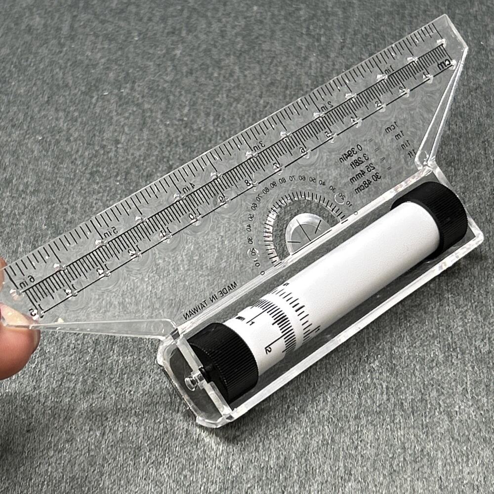 Clear Plastic Rolling Parallel Ruler 6” Multi Purpose Drafting Tool Protractor - Picture 3 of 5